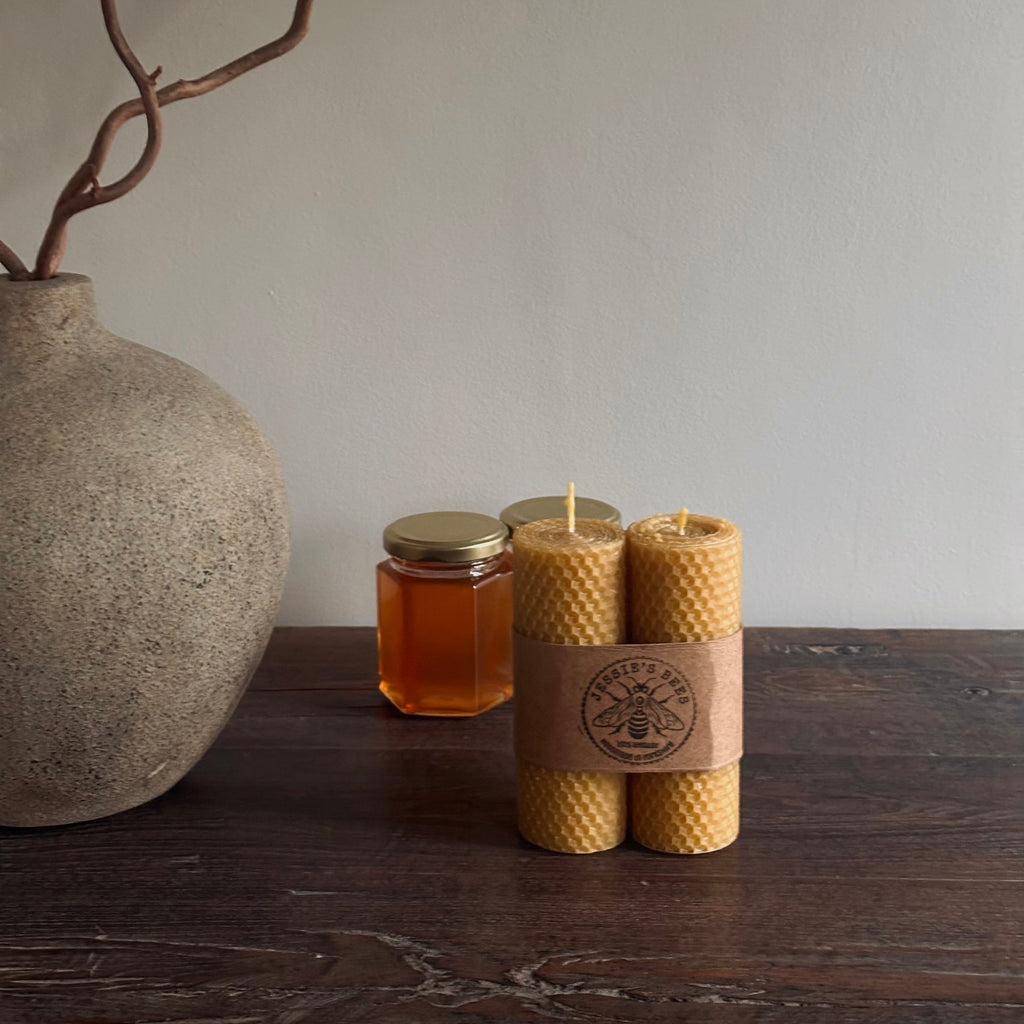 Queen Bee Hand Rolled Pillar Candles