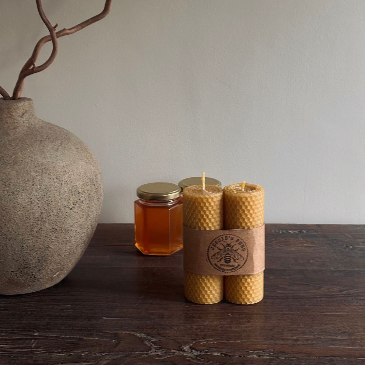 Queen Bee Hand Rolled Pillar Candles